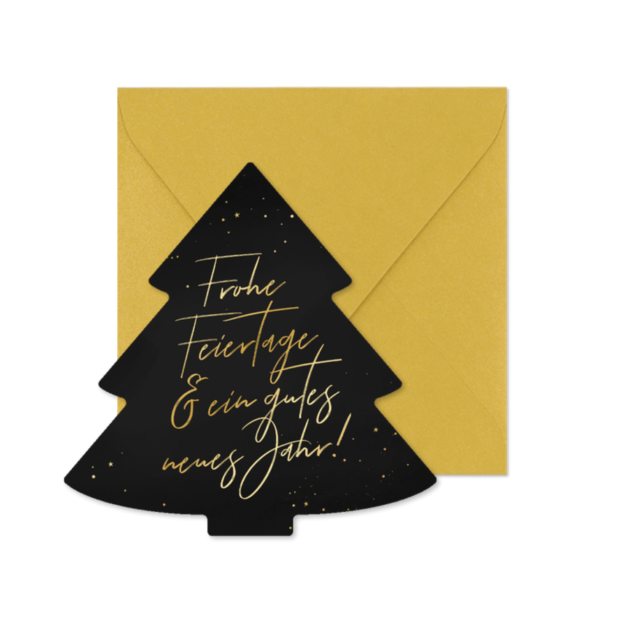 Weihnachtsgrußkarte Tannenbaum  - Karteneindruck
