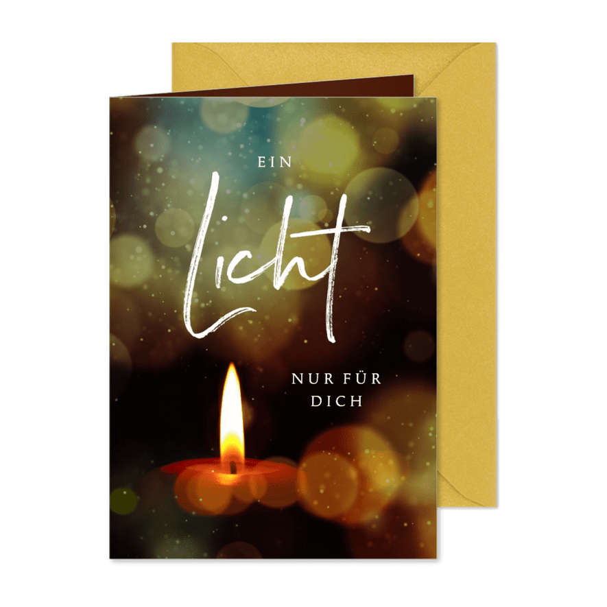 Weihnachtskarte / Adventskarte mit Kerze - Karteneindruck
