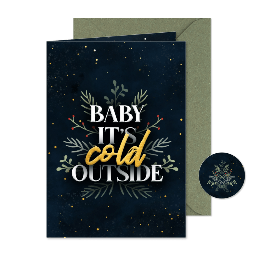 Weihnachtskarte 'Baby, it's cold outside' - Karteneindruck