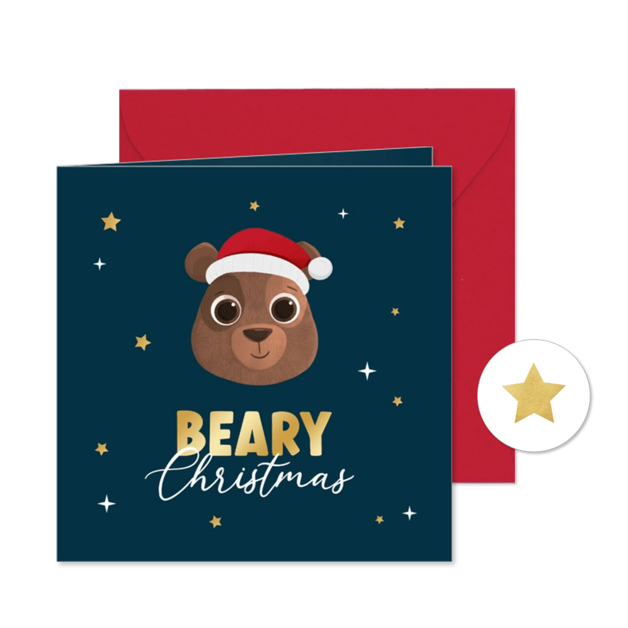 Weihnachtskarte 'Beary Christmas' - Karteneindruck