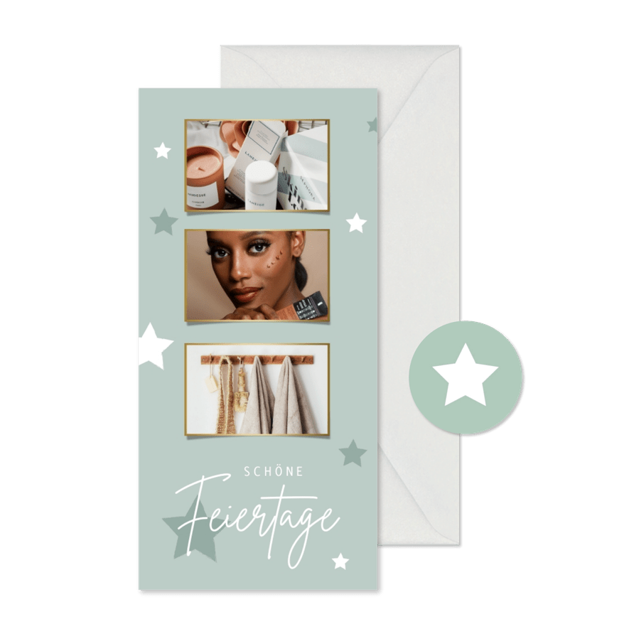 Weihnachtskarte Beauty Salon Fotocollage - Karteneindruck
