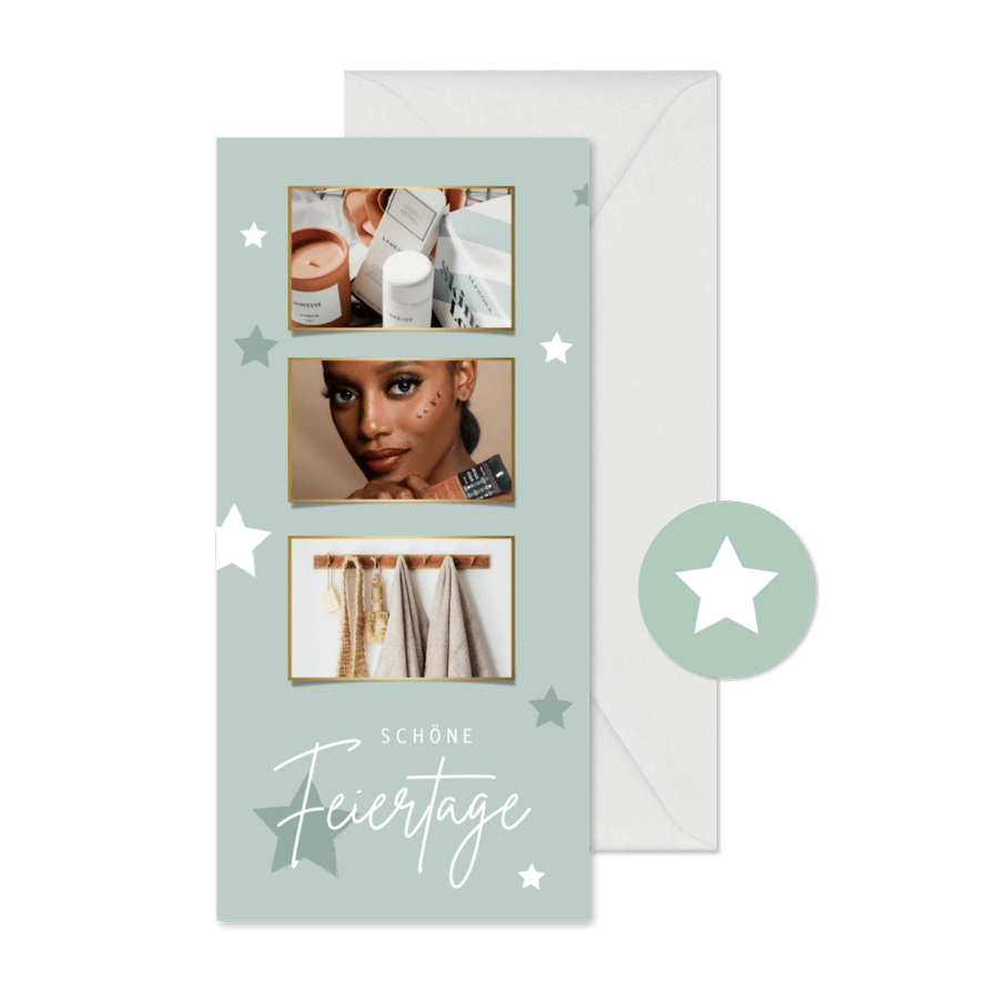 Weihnachtskarte Beauty Salon Fotocollage - Karteneindruck
