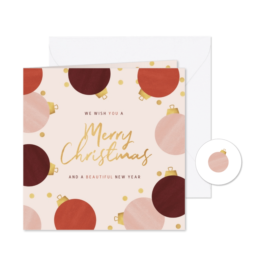 Weihnachtskarte Beautysalon Weihnachtskugeln - Karteneindruck
