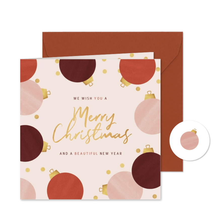 Weihnachtskarte Beautysalon Weihnachtskugeln - Karteneindruck