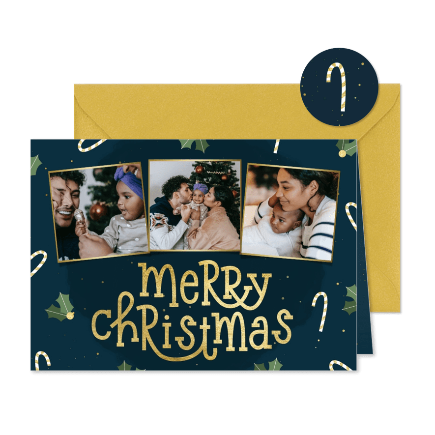 Weihnachtskarte Bilderreihe 'Merry Christmas' - Karteneindruck
