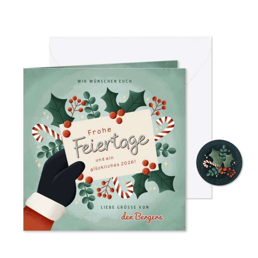 Weihnachtskarte Brief vom Weihnachtsmann - Karteneindruck