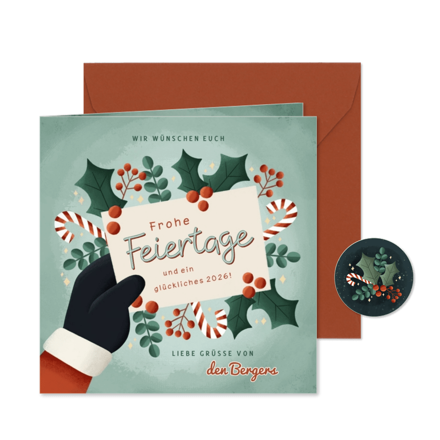 Weihnachtskarte Brief vom Weihnachtsmann - Karteneindruck