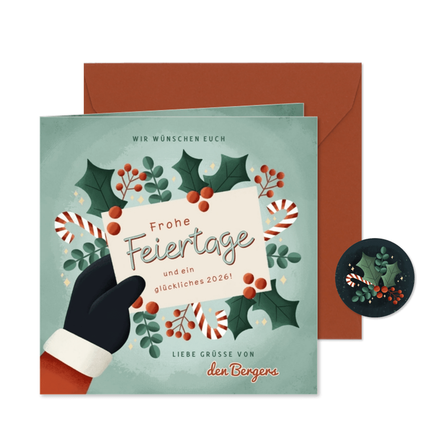 Weihnachtskarte Brief vom Weihnachtsmann - Karteneindruck
