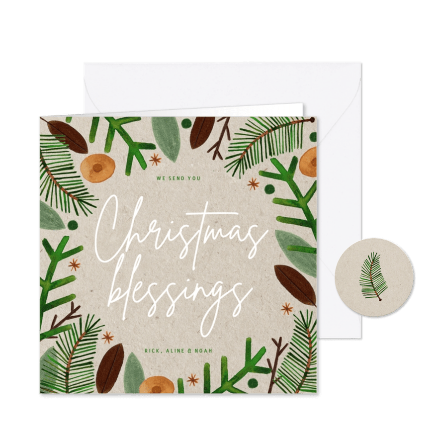 Weihnachtskarte christlich Christmas Blessings - Karteneindruck