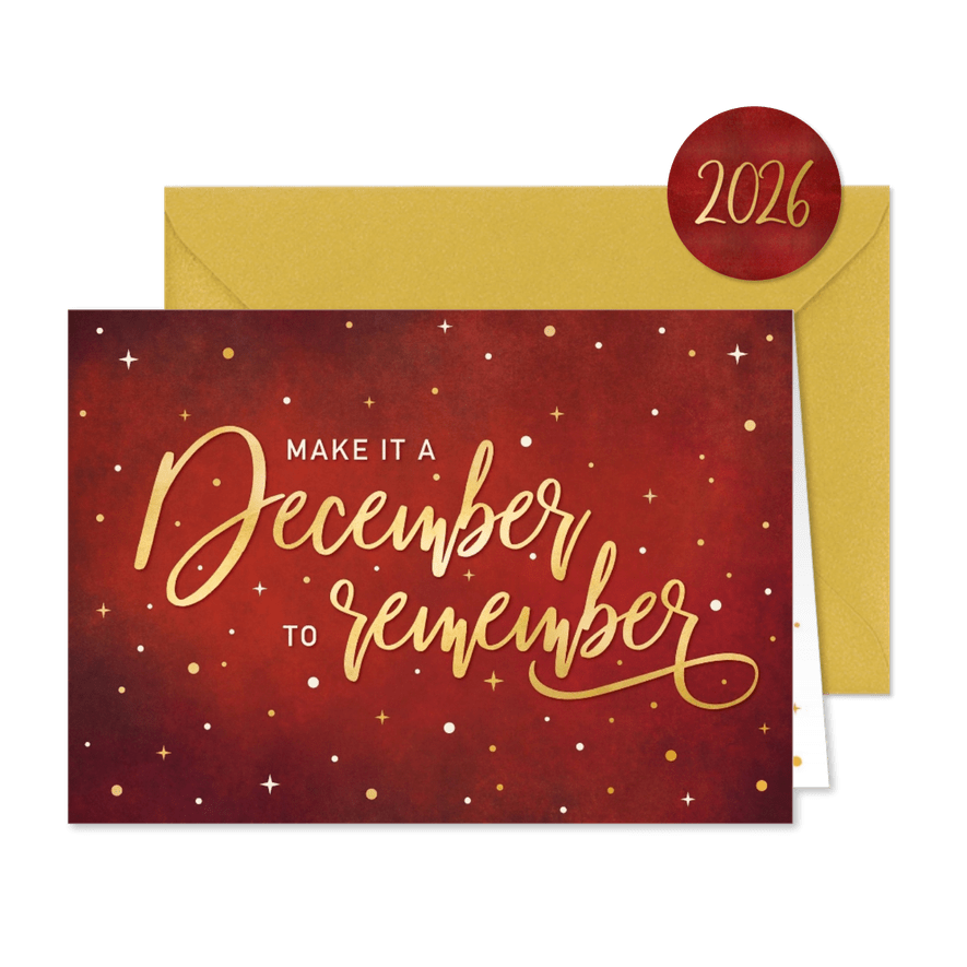 Weihnachtskarte 'December to remember' - Karteneindruck
