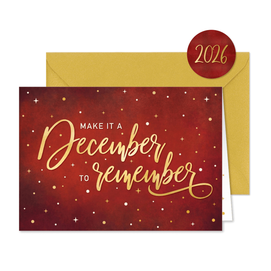 Weihnachtskarte 'December to remember' - Karteneindruck
