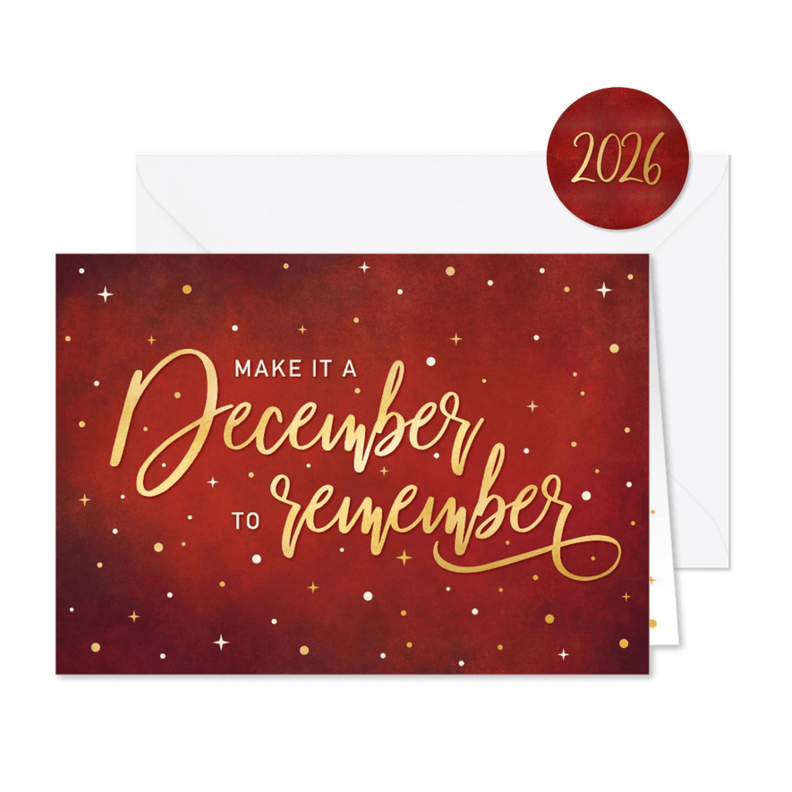 Weihnachtskarte 'December to remember' - Karteneindruck