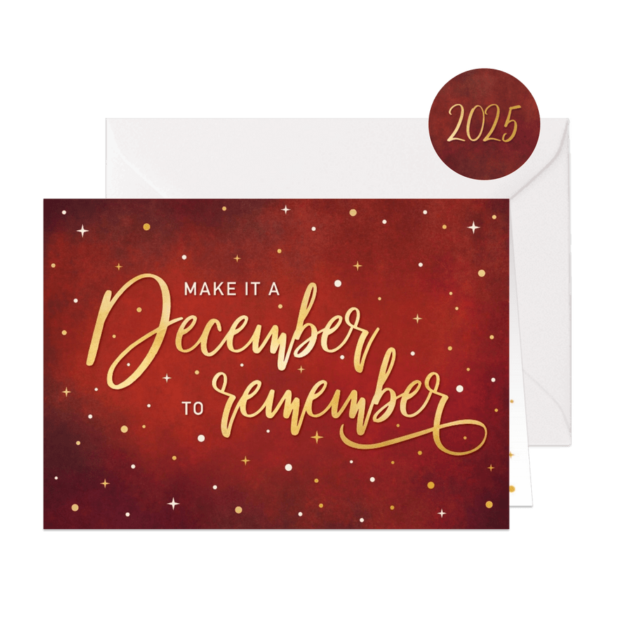 Weihnachtskarte 'December to remember' - Karteneindruck
