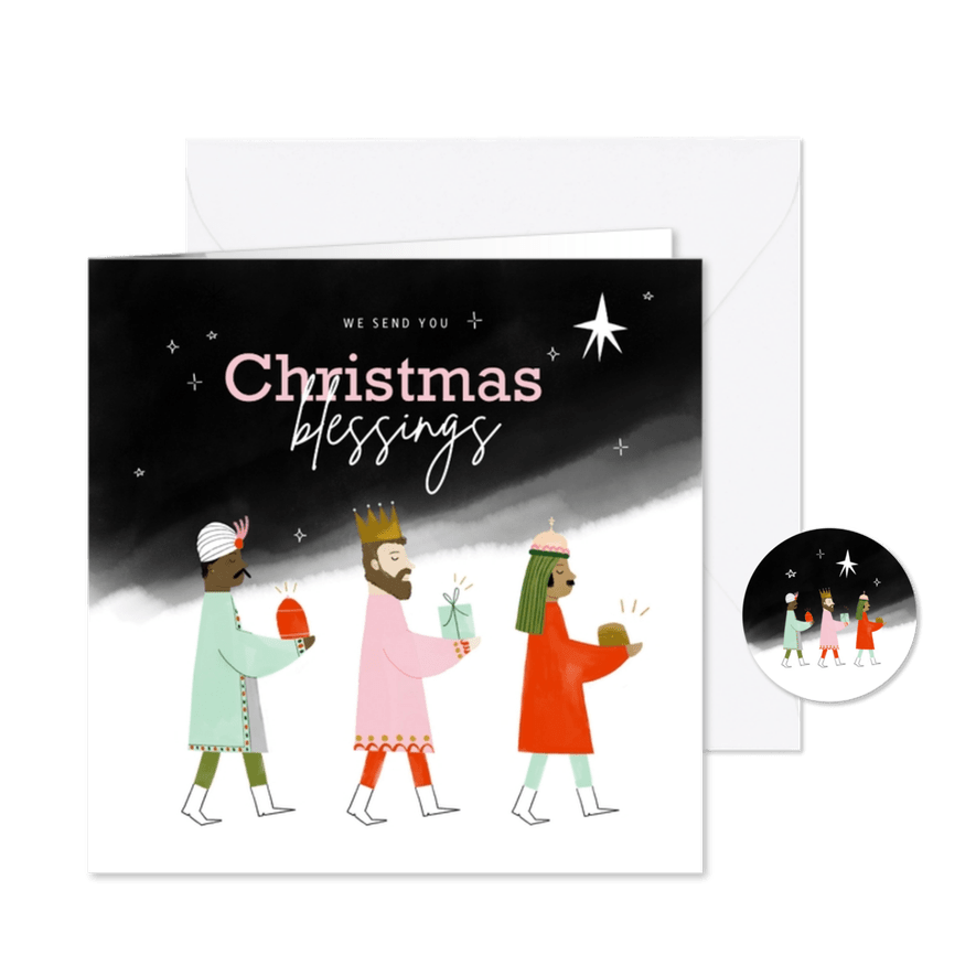 Weihnachtskarte 'Drei Könige' - Karteneindruck