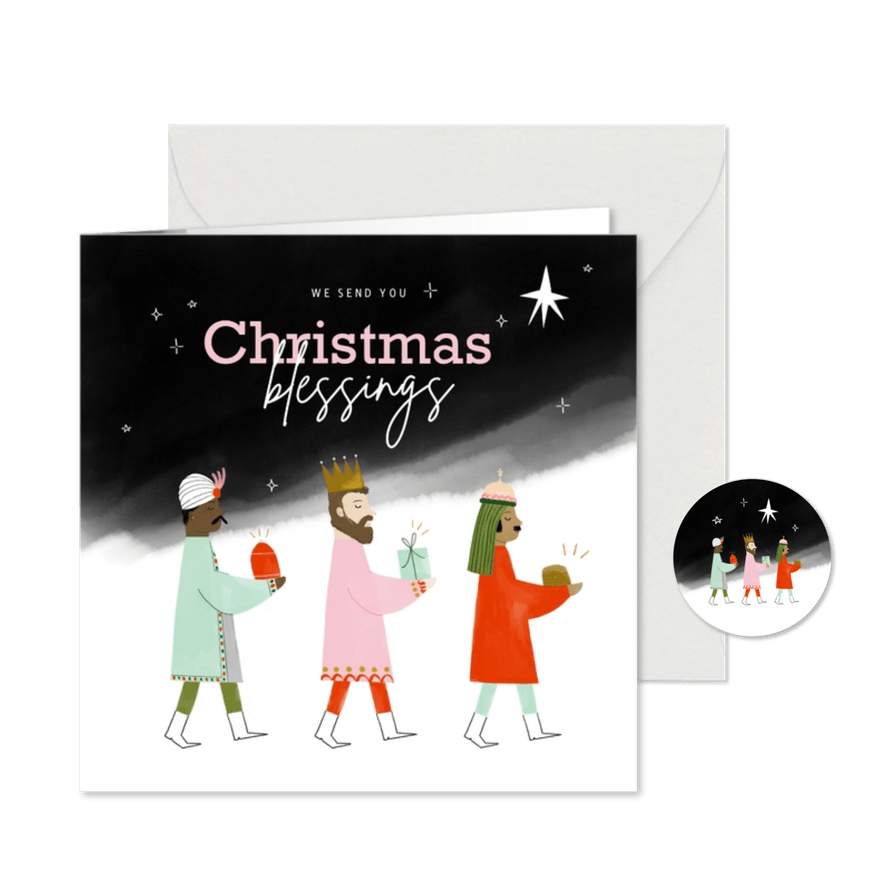 Weihnachtskarte 'Drei Könige' - Karteneindruck