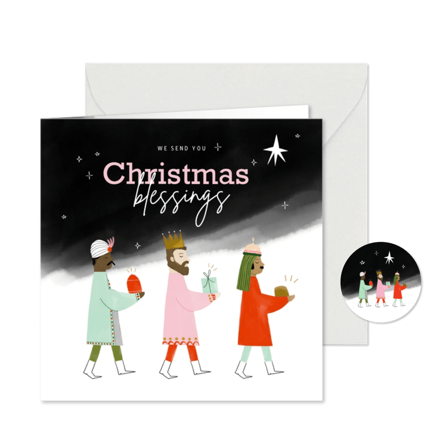 Weihnachtskarte 'Drei Könige' - Karteneindruck