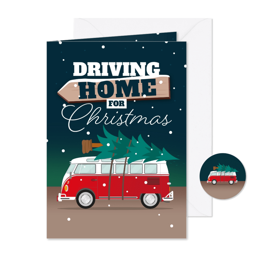 Weihnachtskarte 'Driving home for Christmas' - Karteneindruck
