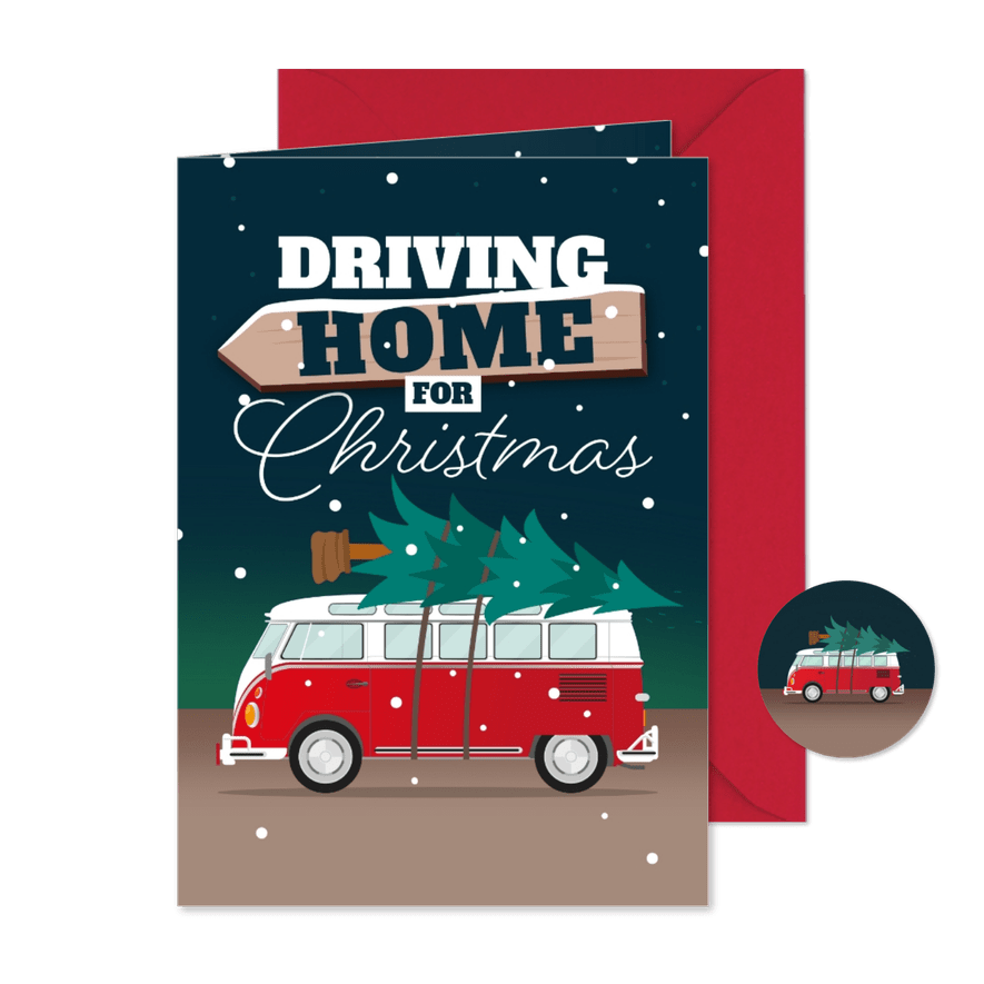 Weihnachtskarte 'Driving home for Christmas' - Karteneindruck