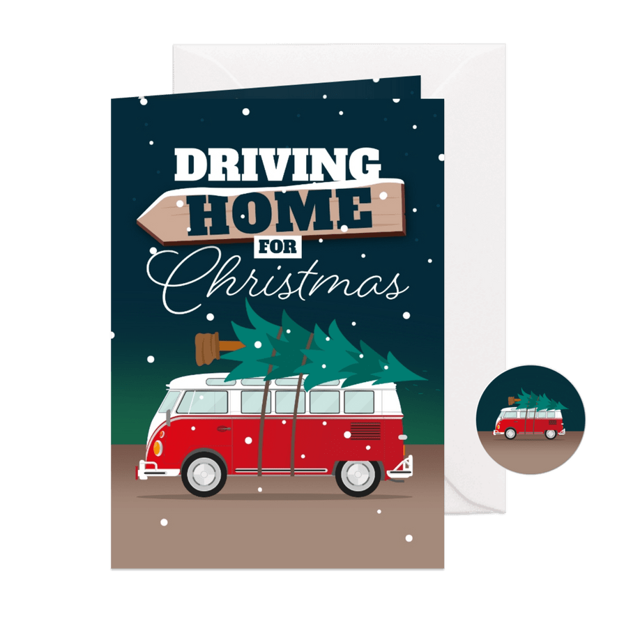 Weihnachtskarte 'Driving home for Christmas' - Karteneindruck
