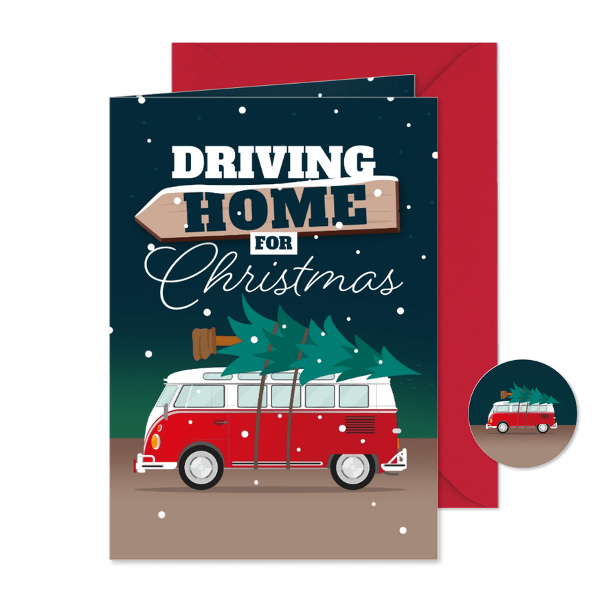 Weihnachtskarte 'Driving home for Christmas' - Karteneindruck
