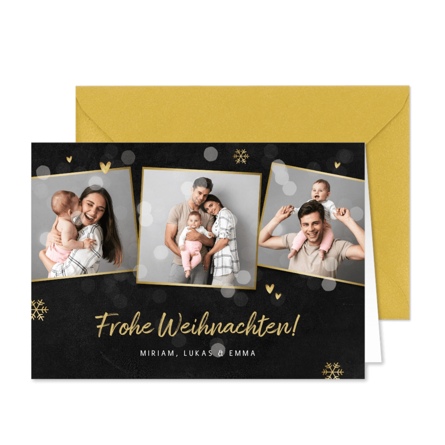 Weihnachtskarte eigene Fotos Collage - Kartenvorschau