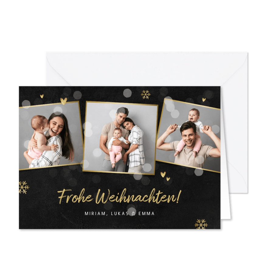 Weihnachtskarte eigene Fotos Collage - Karteneindruck