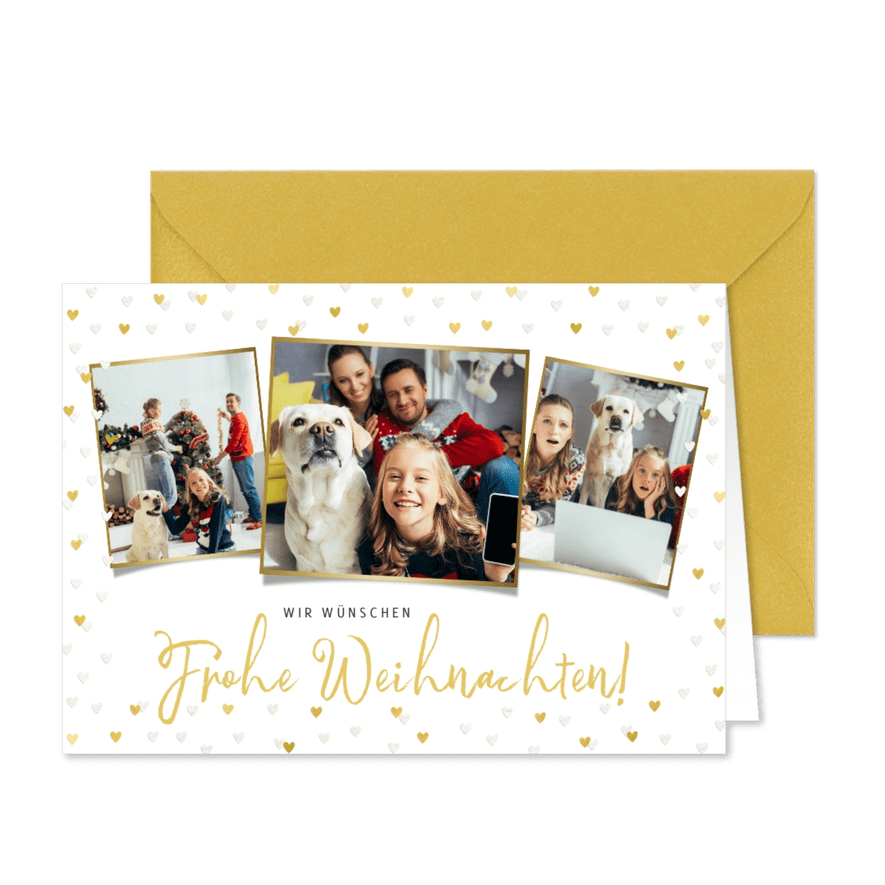 Weihnachtskarte eigene Fotos 'Frohe Weihnachten' - Karteneindruck