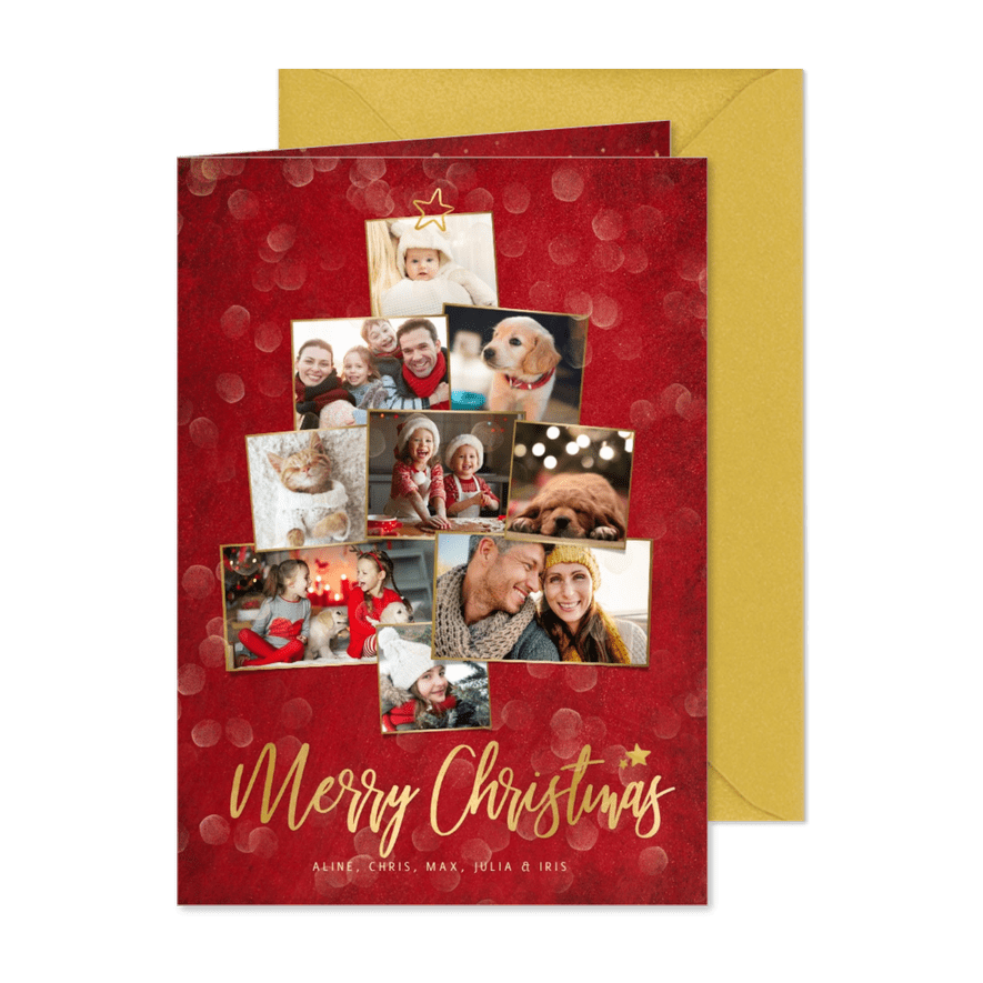 Weihnachtskarte eigene Fotos Merry Christmas - Karteneindruck