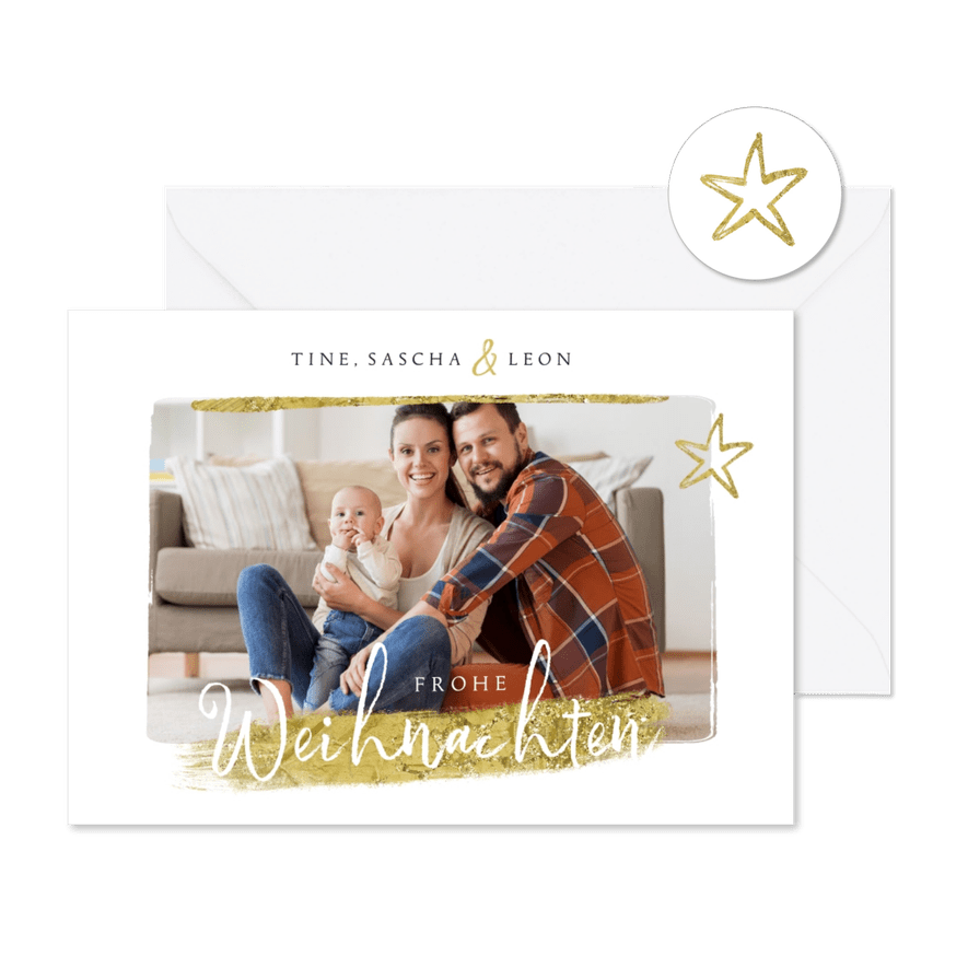 Weihnachtskarte eigenes Foto 'Frohe Weihnachten' - Karteneindruck