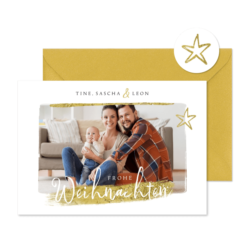 Weihnachtskarte eigenes Foto 'Frohe Weihnachten' - Kartenvorschau