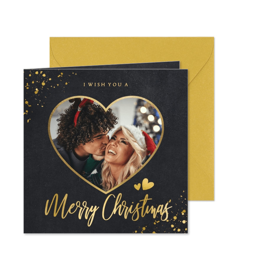 Weihnachtskarte eigenes Foto in Herz - Karteneindruck
