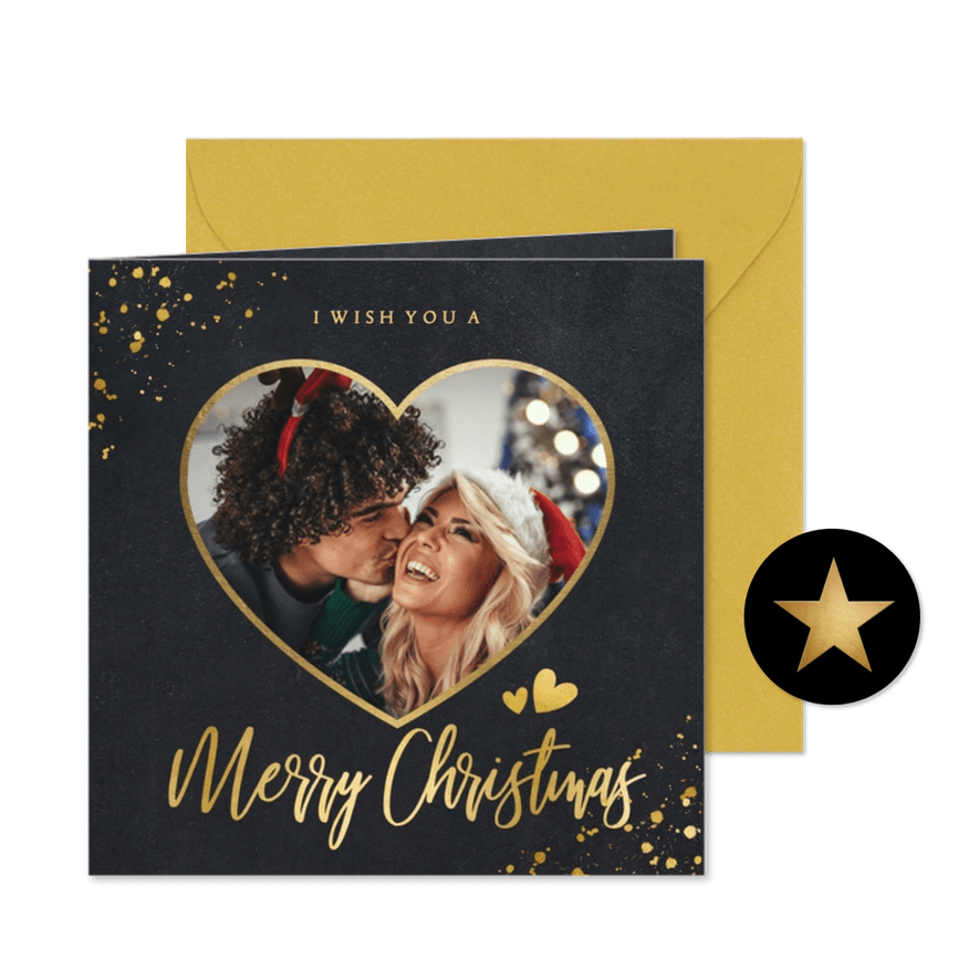 Weihnachtskarte eigenes Foto in Herz - Karteneindruck
