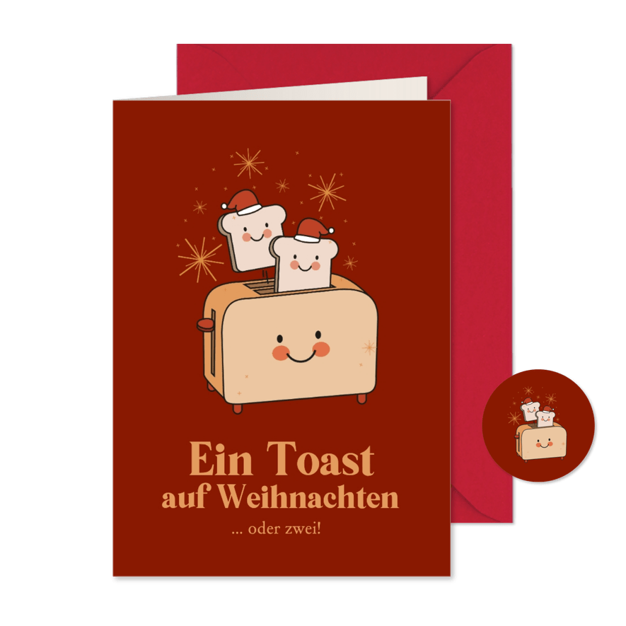 Weihnachtskarte 'Ein Toast auf Weihnachten' - Karteneindruck
