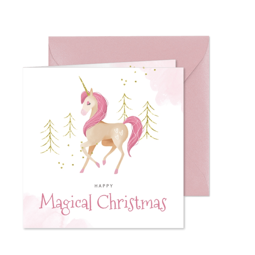 Weihnachtskarte Einhorn Magical Christmas - Karteneindruck
