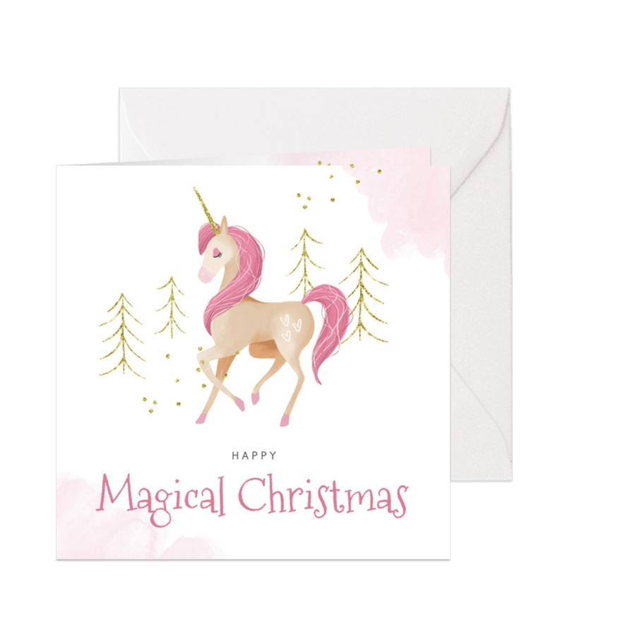 Weihnachtskarte Einhorn Magical Christmas - Karteneindruck
