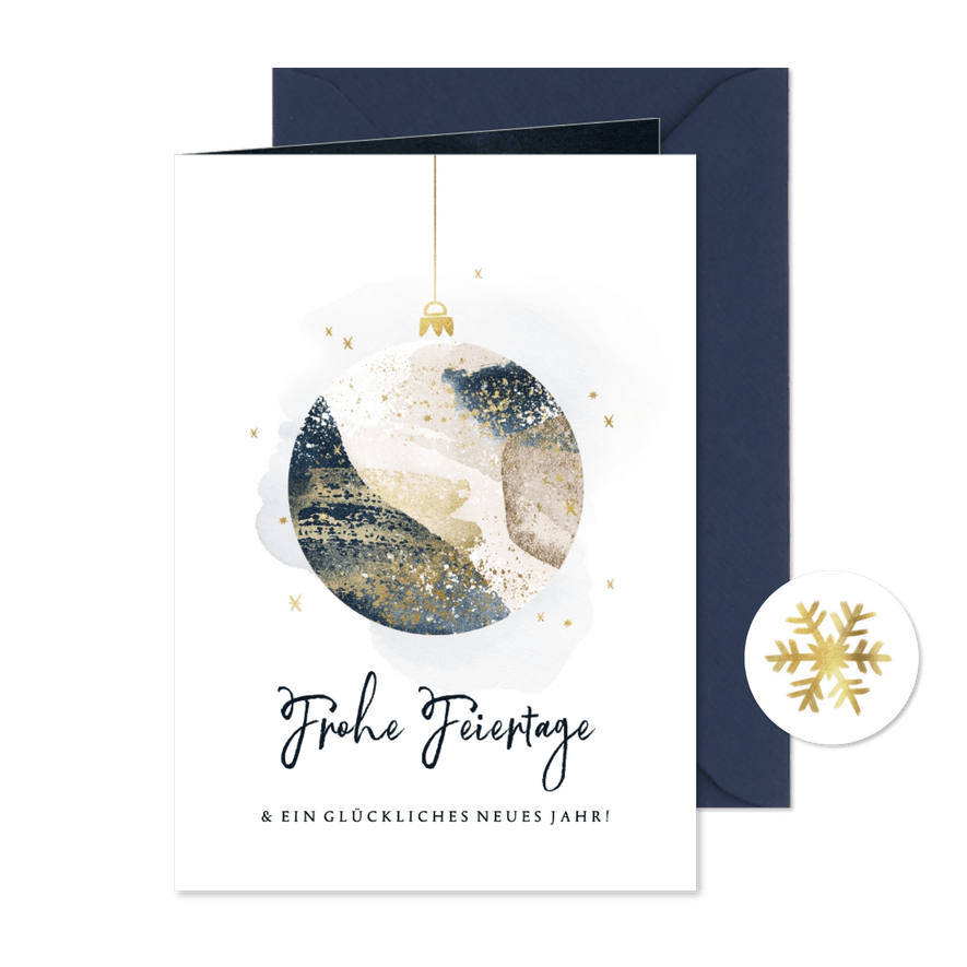 Weihnachtskarte elegante Weihnachtskugel - Karteneindruck
