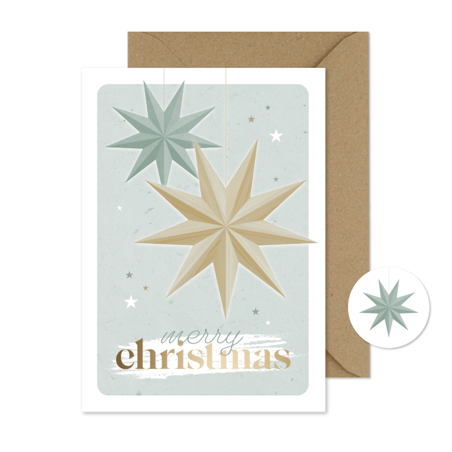 Weihnachtskarte Faltsterne skandinavisch - Karteneindruck
