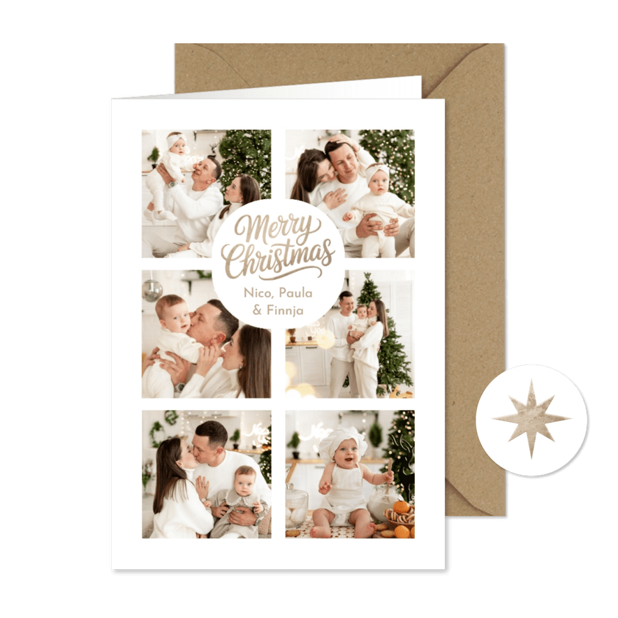 Weihnachtskarte Familie Fotoserie 'Merry Christmas' - Karteneindruck

