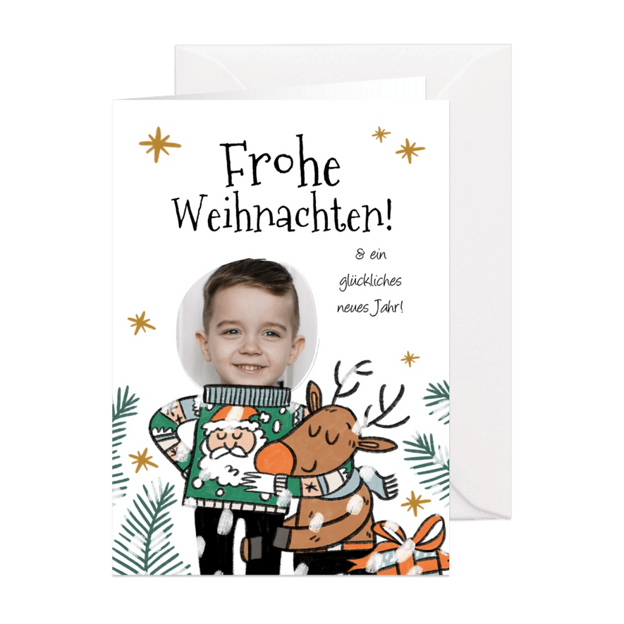 Weihnachtskarte Figur mit Foto - Karteneindruck
