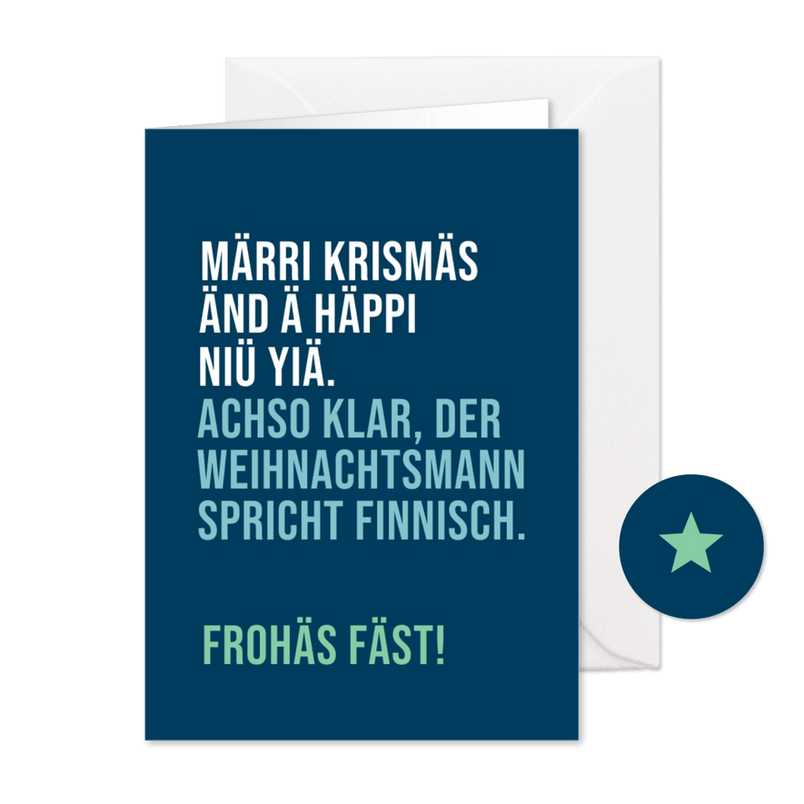 Weihnachtskarte Finnisch - Karteneindruck
