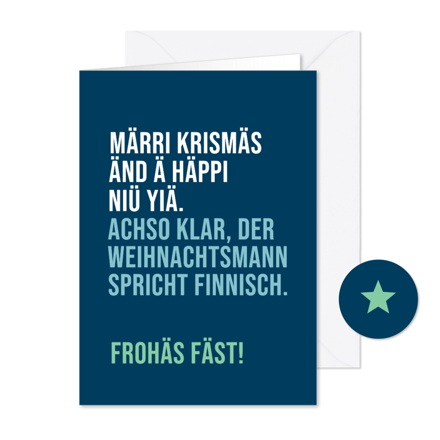 Weihnachtskarte Finnisch - Karteneindruck