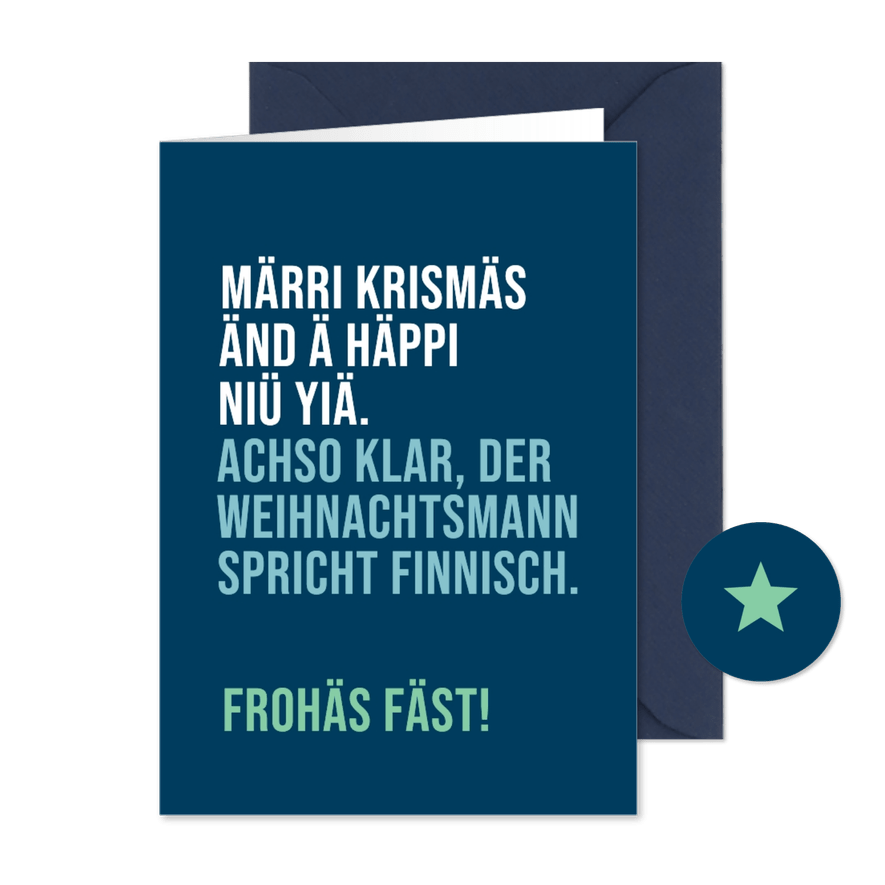 Weihnachtskarte Finnisch - Karteneindruck
