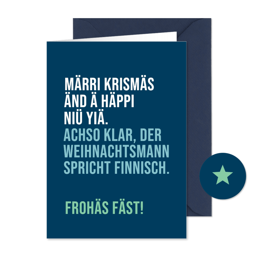 Weihnachtskarte Finnisch - Karteneindruck