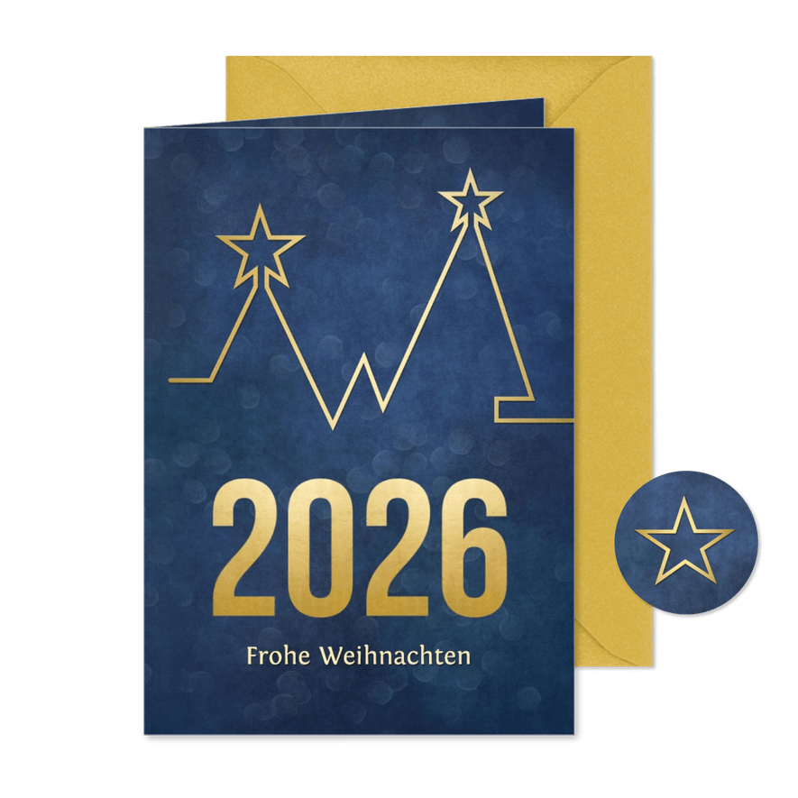 Weihnachtskarte Firma 2026 Trendlinie - Karteneindruck