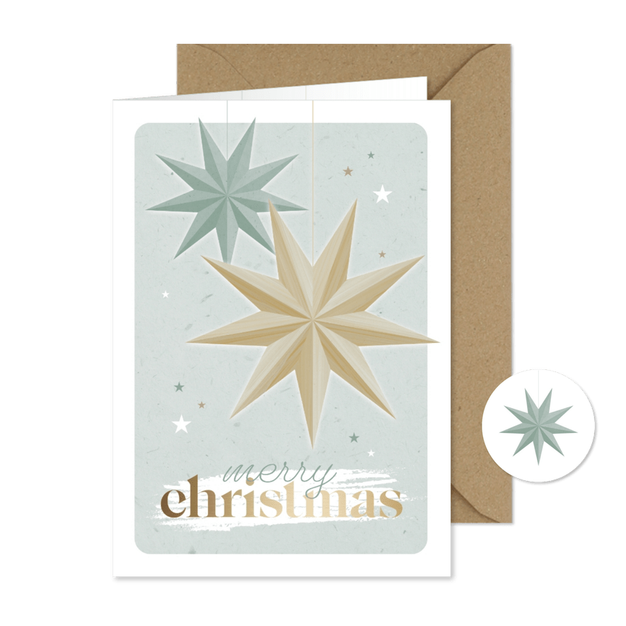 Weihnachtskarte Firma Faltsterne - Karteneindruck