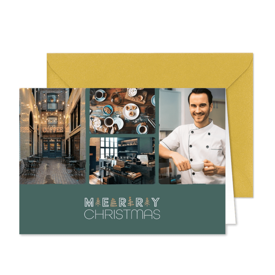 Weihnachtskarte Firma Fotocollage Merry Christmas - Karteneindruck