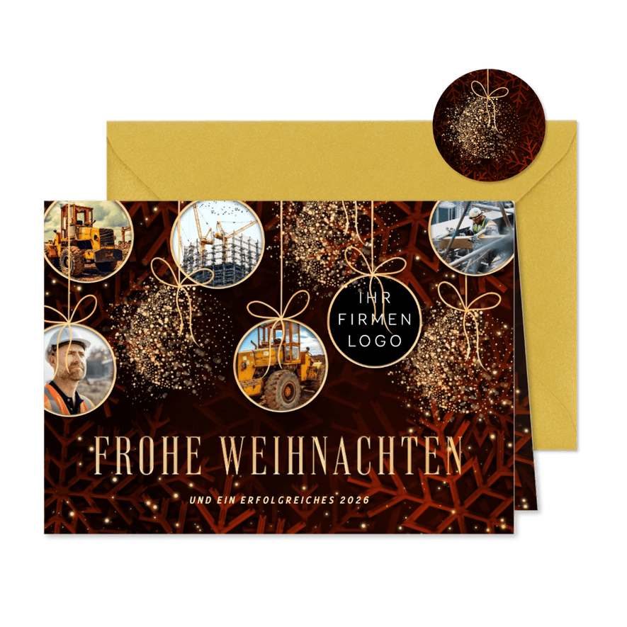Weihnachtskarte Firma Fotos in Weihnachtskugeln - Karteneindruck