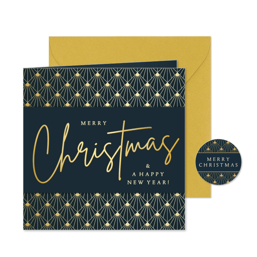 Weihnachtskarte Firma 'Merry Christmas' Art deco - Karteneindruck