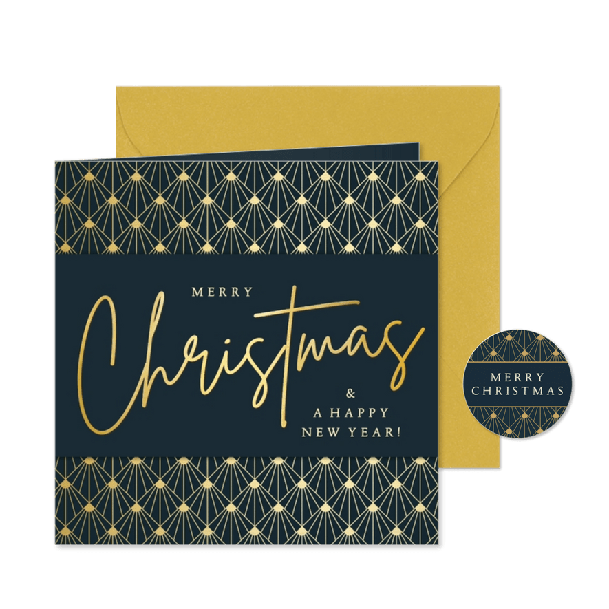 Weihnachtskarte Firma 'Merry Christmas' Art deco - Karteneindruck
