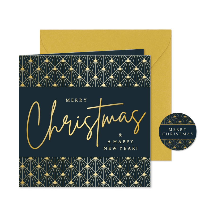 Weihnachtskarte Firma 'Merry Christmas' Art deco - Karteneindruck